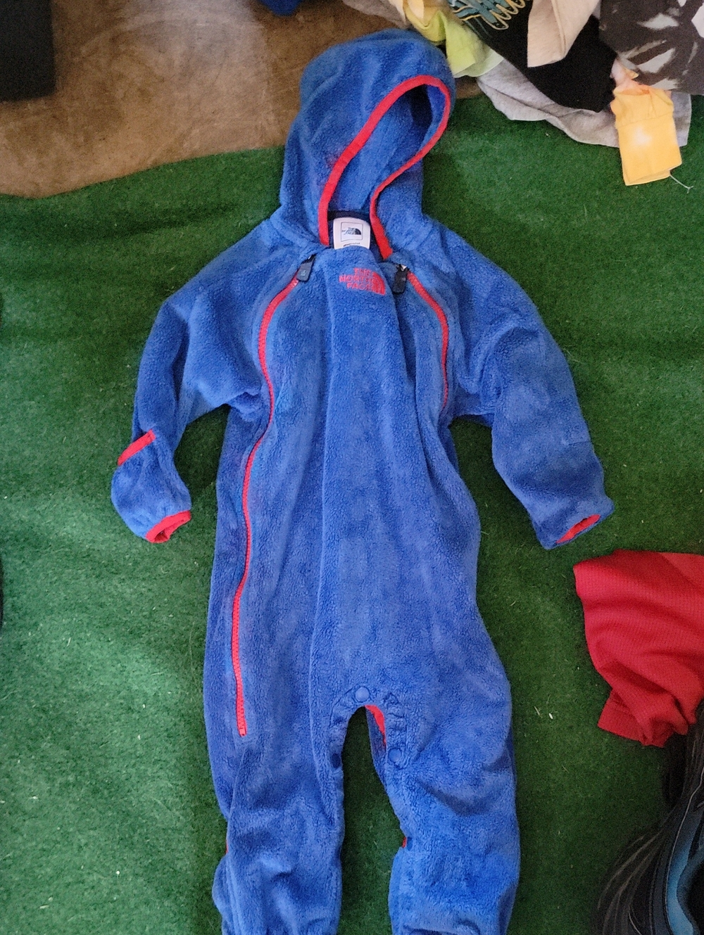 The North Face Kids Blue Hooded Fleece One-Piece